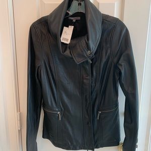 Vince Black Leather Moto Jacket V055090102